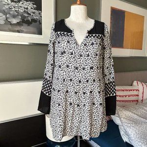 Free People Bohemian Top Henley Neckline Kimono Sleeves Top XSMALL   - T1078